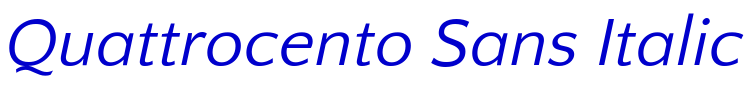 Quattrocento Sans Italic police de caractère